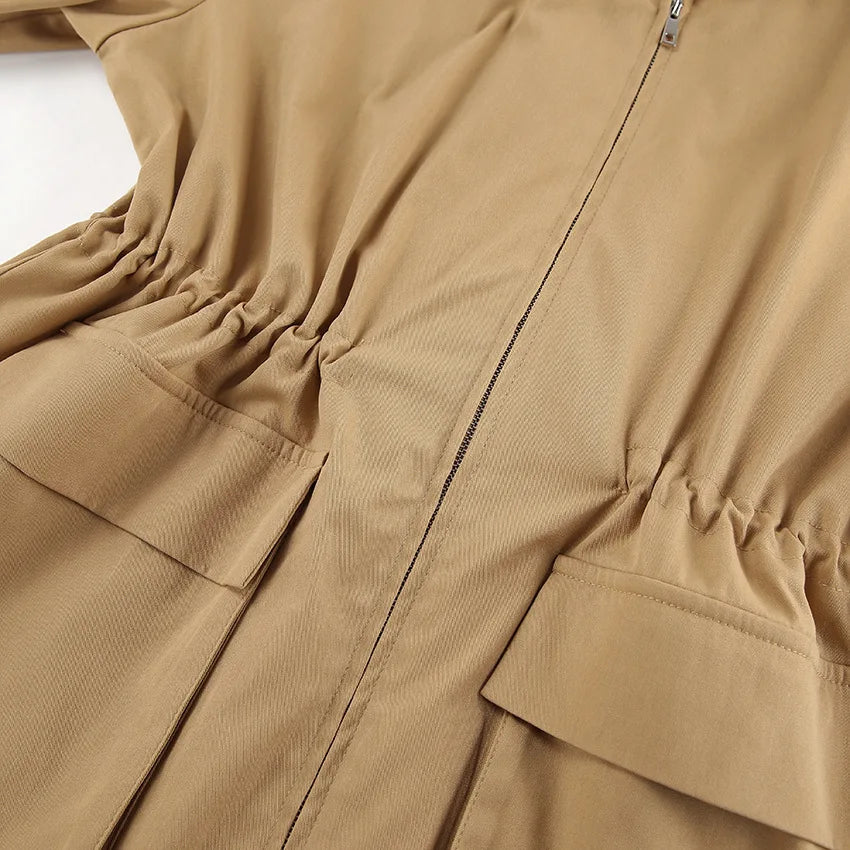 Women's Oversized Trench Coat Fashion Lapel Warm Long Sleeves Wide Shoulder Windbreaker Jacket 2026 Autumn Winter Streetwear