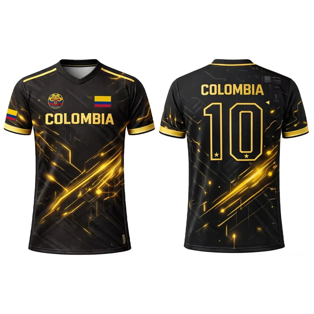Colombia Flag 3D Printed Jersey Family Edition for Kids Adults T Shirt Outdoor Sports Quick Dry Breathable Tee for Outdoor Sport