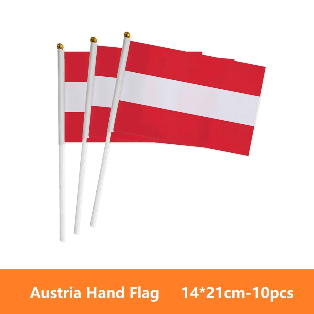 European Country Hand Waving Flags - أعلام أوروبية يدوية للتشجيع والاحتفالات