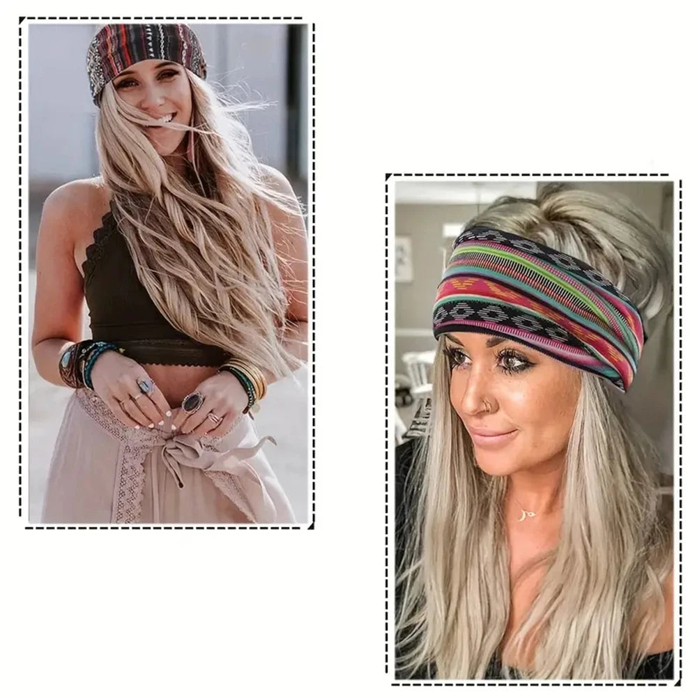 Boho Cotton Elastic Headscarf Set (1–3 PCS)