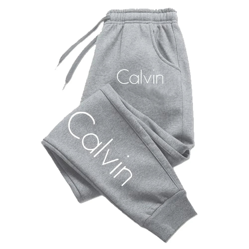 Casual Printed Sports Running Trousers Men Women Autumn Drawstring Long Pants Fitness Solid Sweatpants Unisex Gym Wear