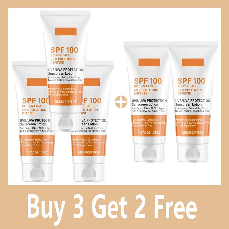 Face & Body Sunscreen SPF 100+ – UVA & UVB Protection