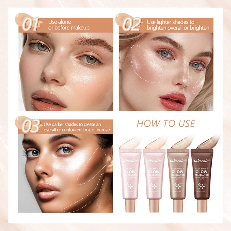 Gloss Liquid Foundation Lasting Concealer Full Coverage BB Cream Face Highlighter Corrector High Coverage Base Makeup Cosmetics