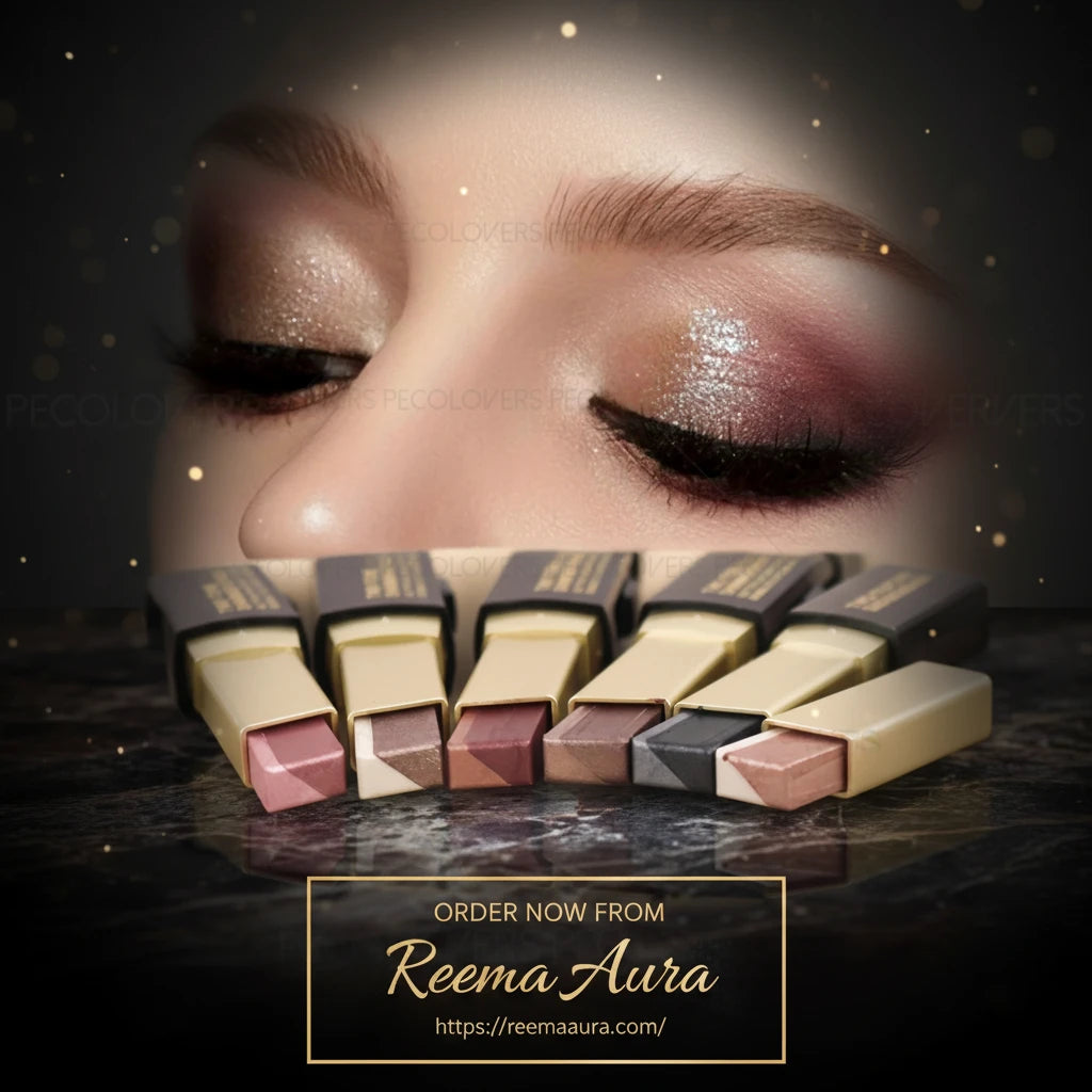 1pc PECOLOVERS Aurora Shimmer 2-Tone Gradient Glitter Eyeshadow Stick - Long-Lasting, Waterproof, Formaldehyde-Free