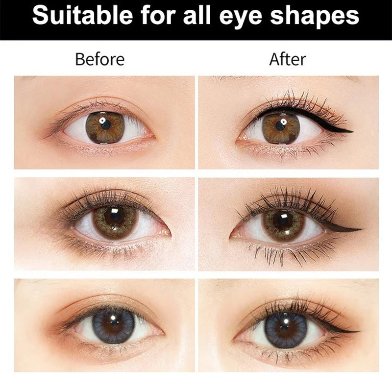 2 In 1 Stamp Black Liquid Eyeliner Pen Waterproof Fast Dry Triangle Seal Eye Liner Pencil Cosmetic Double-ended Eyeliner Makeup