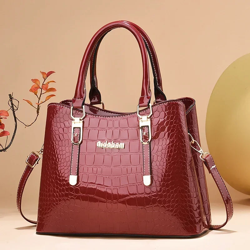 Luxury Bright Leather Handbags Designer Crossbody Bags for Women New Large Capacity Exquisite Ladies Shoulder Messenger Bag