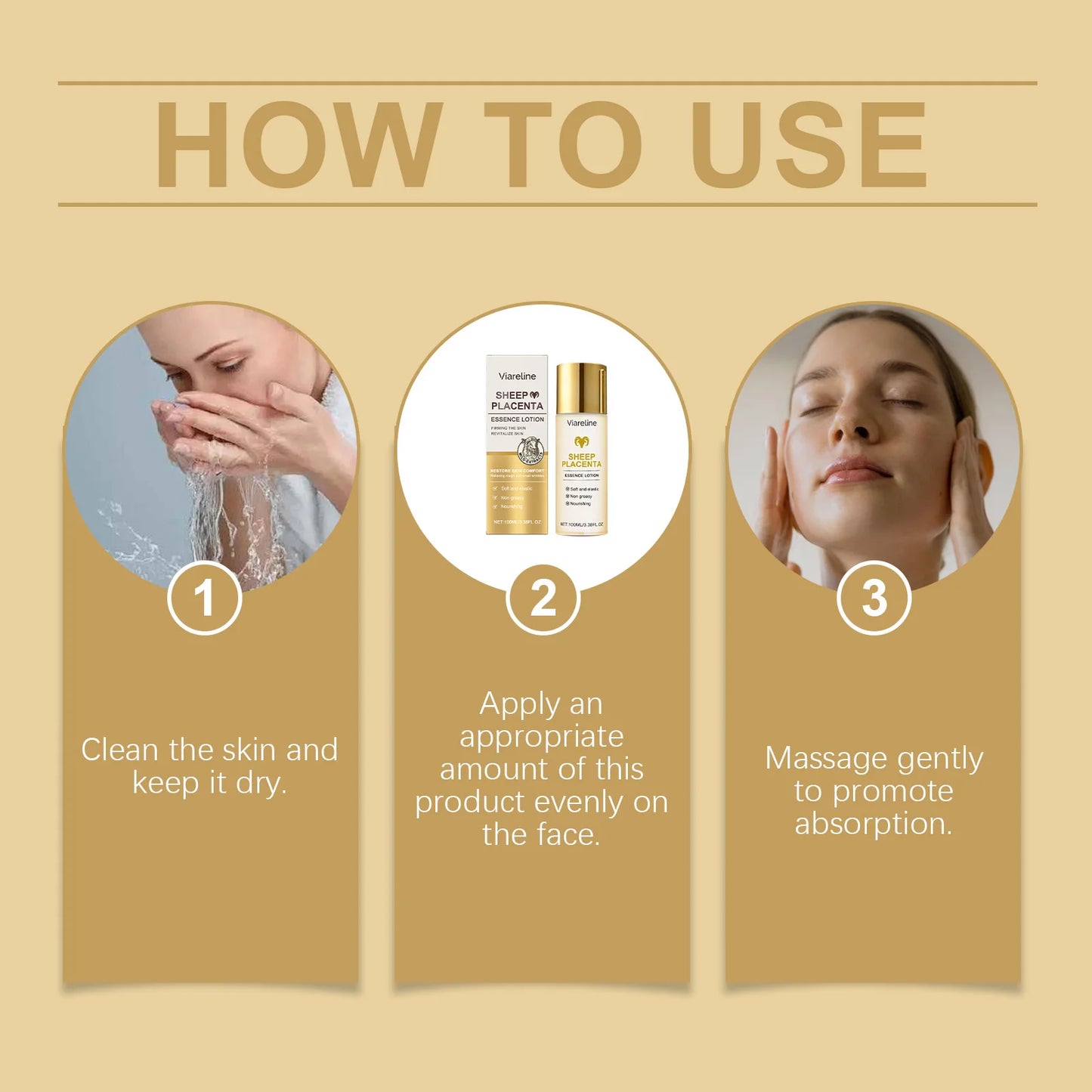 Viareline Sheep Placenta Face Lotion Daily Moisturizing Enhance Skin Elasticity Reduce Sagging Non-greasy Smoothing Face Cream