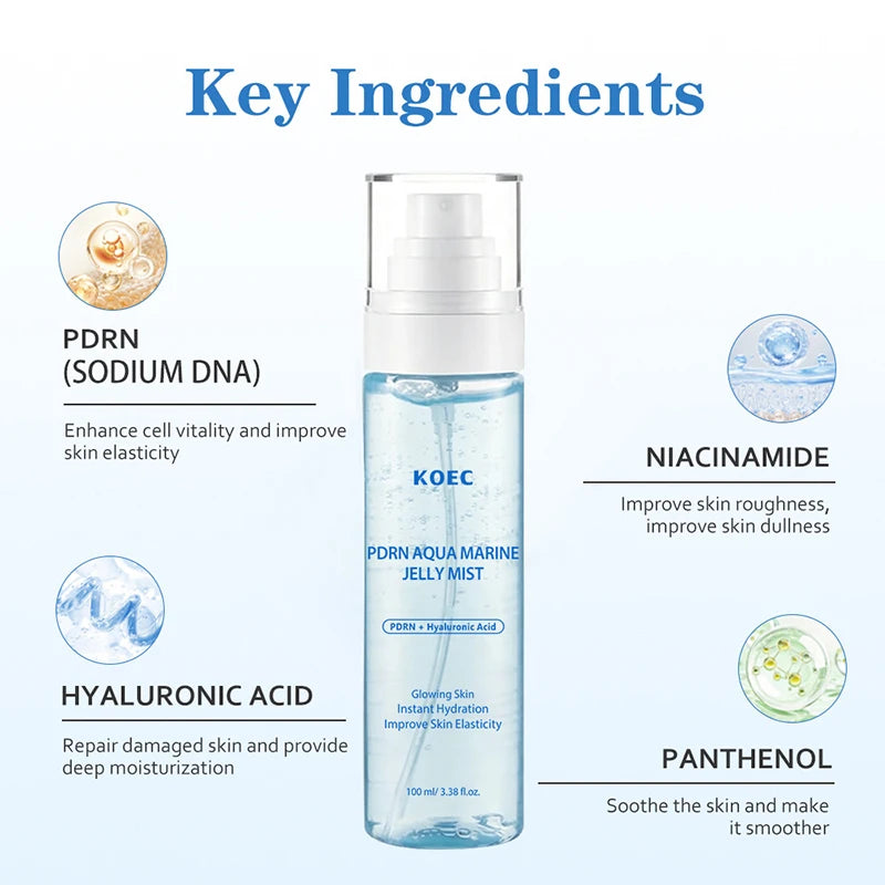 PDRN Aquamarine Jelly Mist 100ml Niacinamide Glow Plump Skin Deep Instant Moisturizing nourishing Korean Soothing Essence Spray