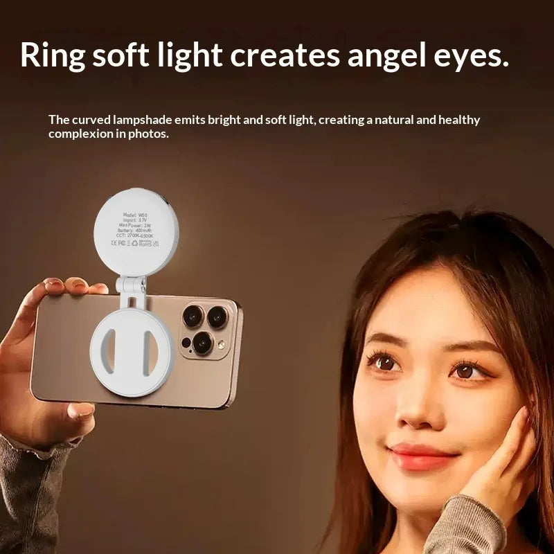 Mobile Phone Tablet Magnetic Fill Light, Portable Handheld Lighting for Horizontal and Vertical Shooting, Adjustable St