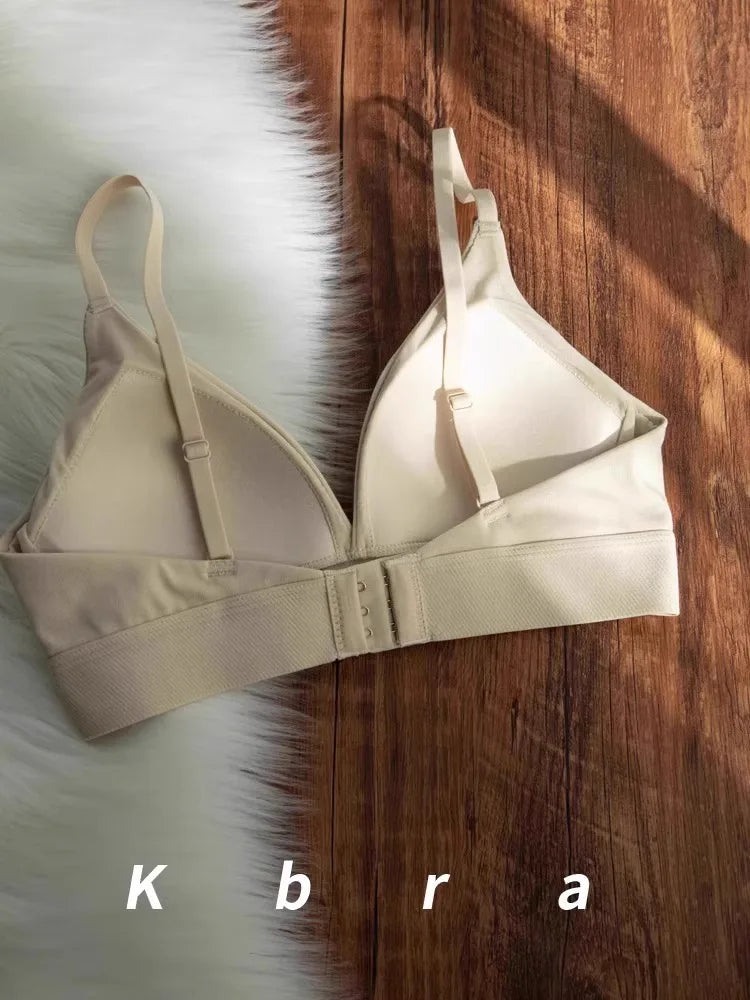 MOYISU Wholesale French Lady Triangle Cup Lingerie for Women No Underwire Comfort Anti-sag Small Bra Cover No Trace Summer Thin