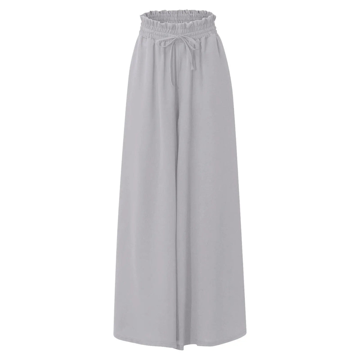 Women Casual Elastic Waist Wide Leg Pants Summer Elegant Drawstring Loose Straight Trouser Elegant Solid Pants Vacation Beach