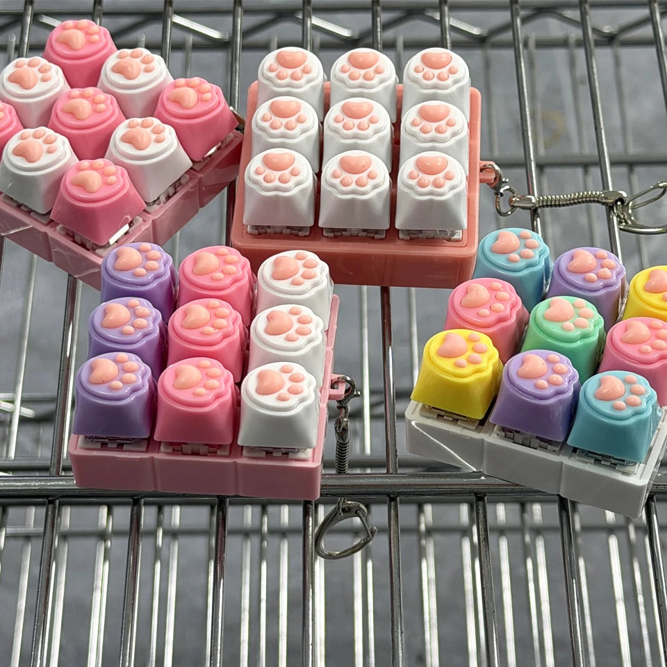 ZAKOL Keyboard Fidget Toys Crystal Keycap Keychain Stress Relief Fingertip Gadget Decompression Toys Clicker Fidget Toy