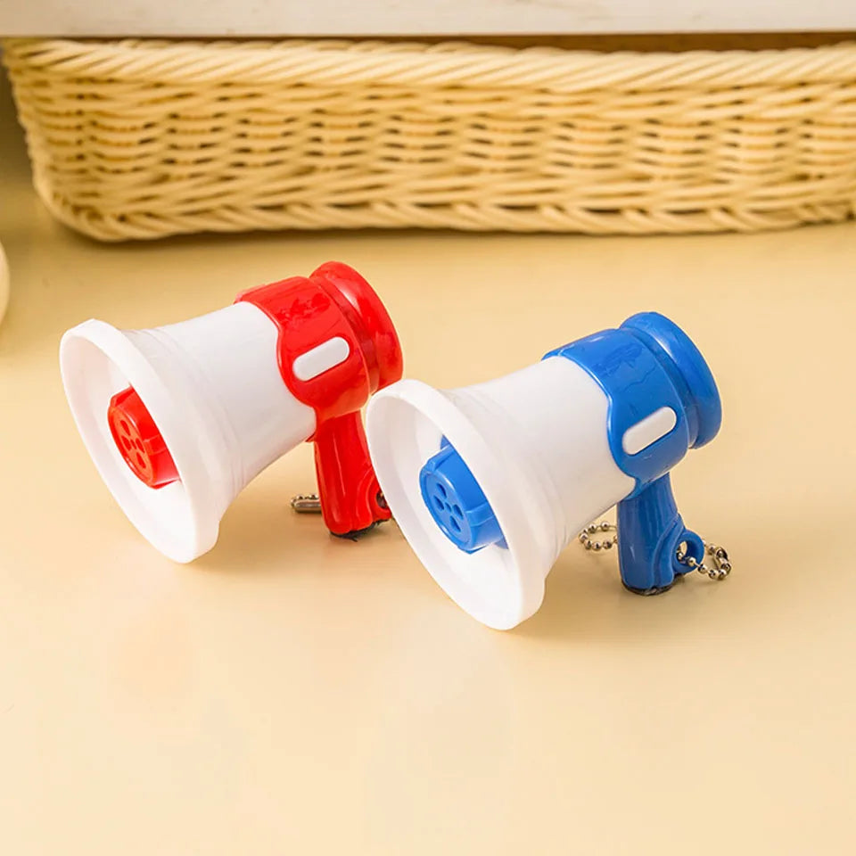 ZAKOL Red Blue Mini Speaker Loudspeaker Handheld KeyChain Outdoor Loudspeaker Decompression Toy Backpack Pendant Gift