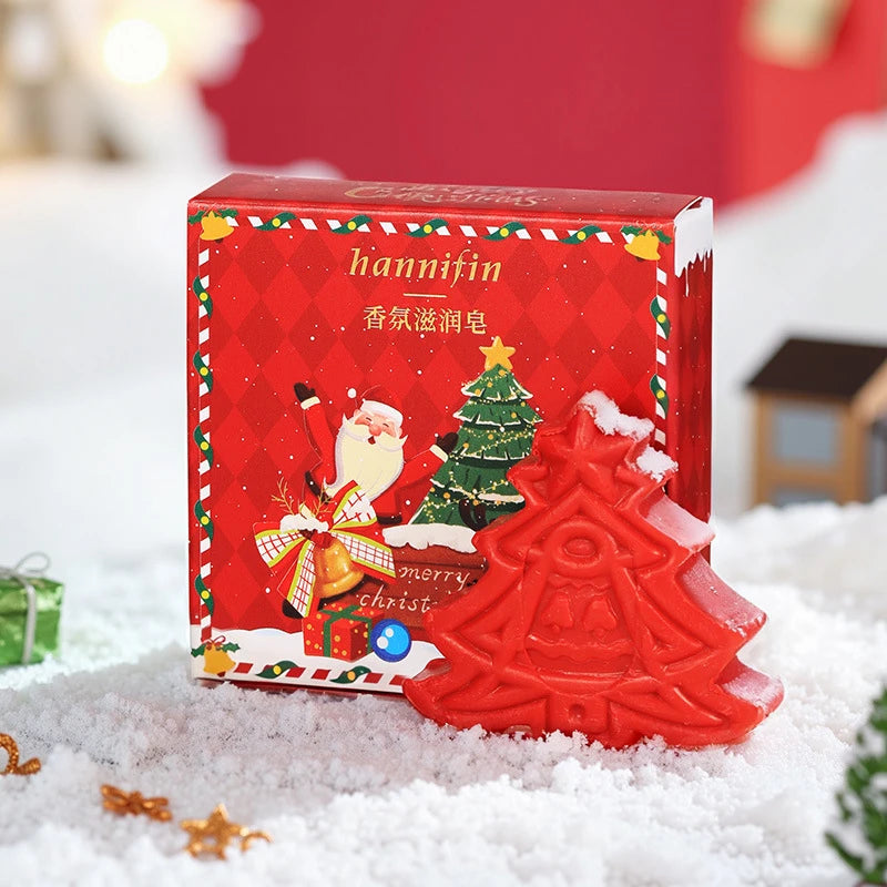 Christmas Tree Shaped Handmade Essential Oil Soap 30g Natural Avocado Extract Facial And Body Cleansing Bath Soap Christmas Gift