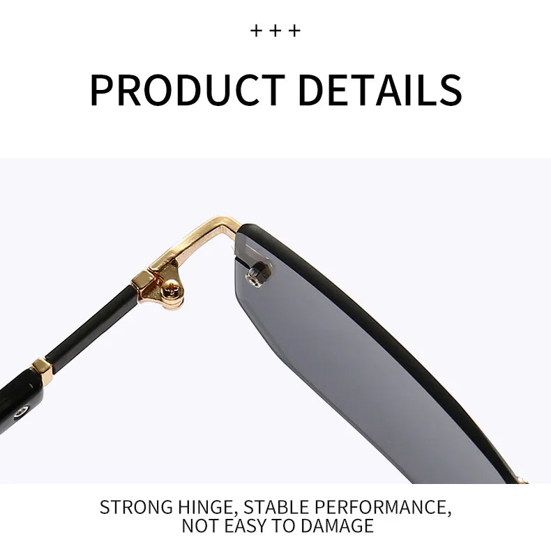 Rimless Rectangle Fashion Sunglasses نظارات شمسية مستطيلة بدون إطار