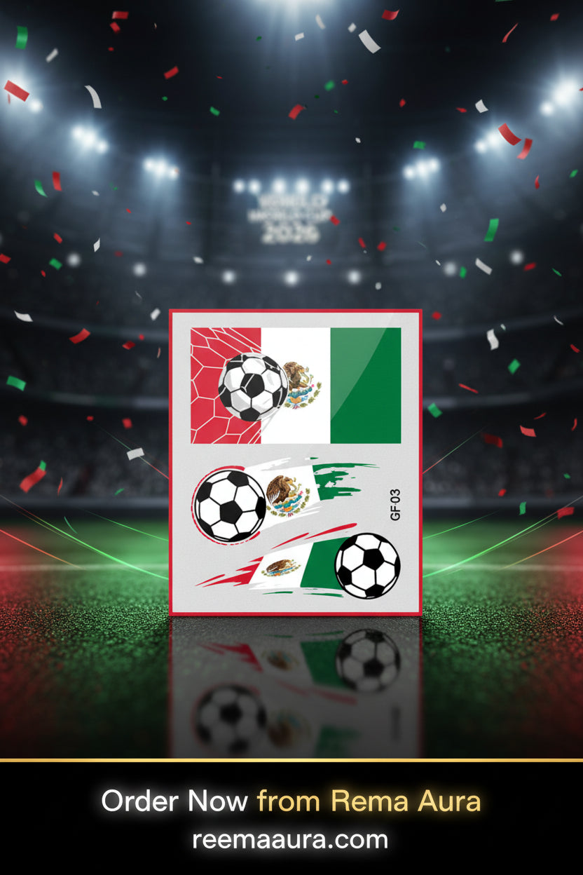 Soccer Fan National Flag Face Tattoo Stickers - ملصقات وشم مؤقتة بأعلام الدول لمشجعي كرة القدم
