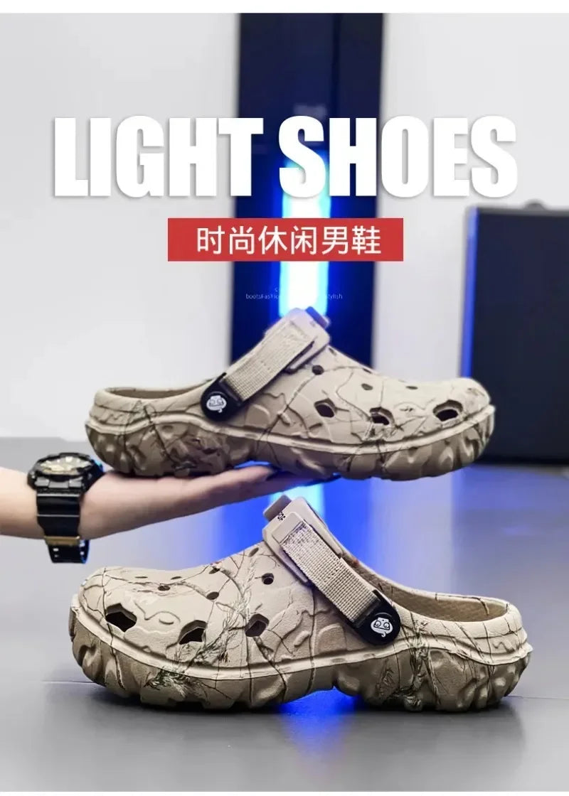 Summer Men's Clogs Sandals Man Home Garden Shoes Comfortable Men Slippers Non-Slip Soft Bottom Flip Flop Sandals Big Size 46 47