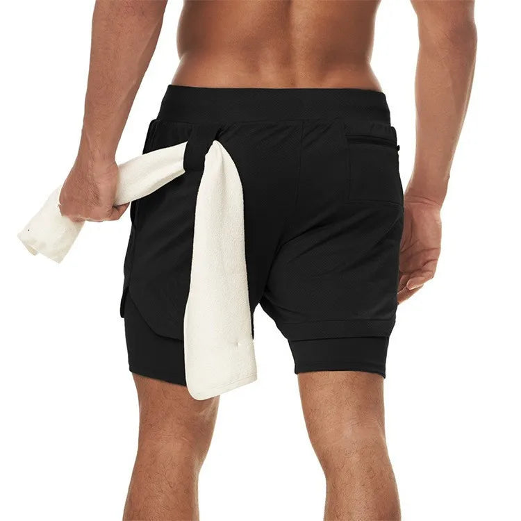 Men Running Shorts Camo Gym Sports Shorts 2 in 1 Quick Dry Workout Fitness Training Jogging Short Summer with Pocket Men Shorts