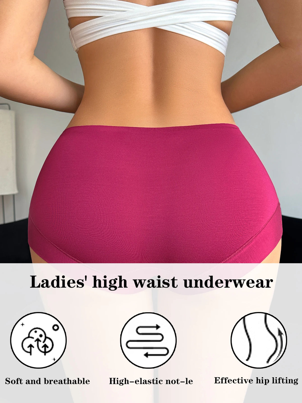 7PCS Solid Basic Women Panties High Stretch Seamless Underwear Comfortable Ladies Boyshort Panties