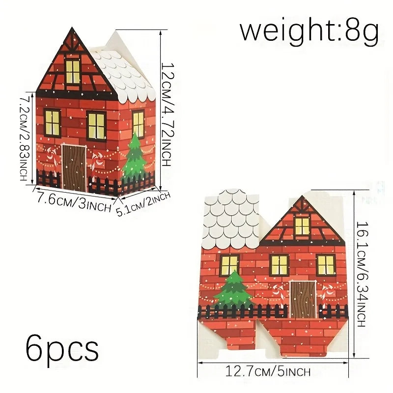 24pcs Christmas Village Paper Gift Boxes, House And Clock Tower Shaped Xmas Decorative Gift Containers,for Christmas Party Decor