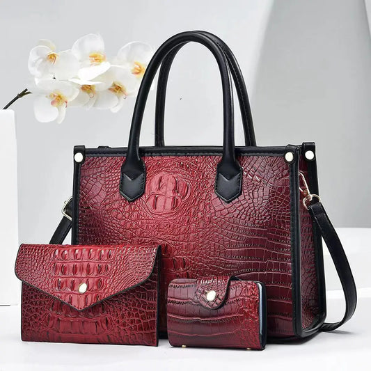 New Large Capacity Crocodile Pattern Women’s Tote Bag