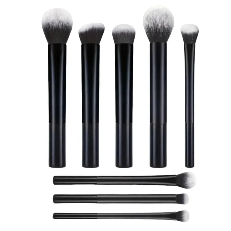8Pcs Travel Makeup Brush Set - Portable Soft Synthetic Eyeshadow, Blush & Powder Brushes, Essential On-the-Go Beauty Kit