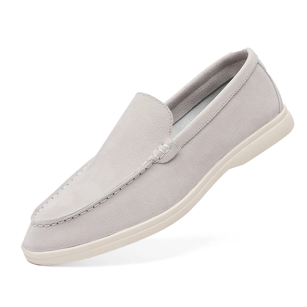 Men’s Leather Loafers 3205 – Square Toe Slip-On Casual Shoes