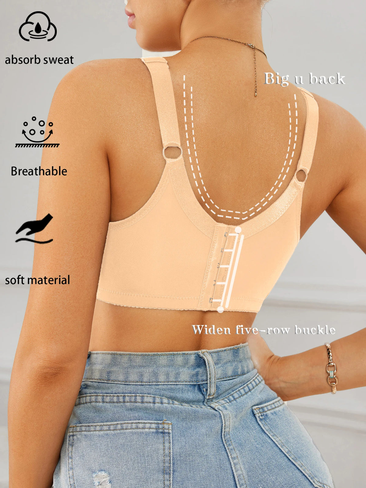 Floral Lace Women Bra Side-Breast-Enhancing Underwear with Underwire Minimizer Comfortable Wide Straps Intimates Bra