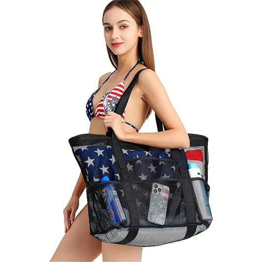 Mesh Beach Bag swimming bag Oversized Beach Tote Beach Toy Bag  Pack Light and Travel Smart Perfect for the beach for the sea