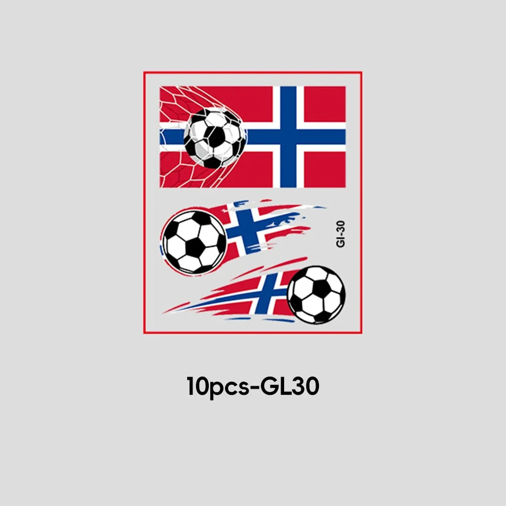 Soccer Fan National Flag Face Tattoo Stickers - ملصقات وشم مؤقتة بأعلام الدول لمشجعي كرة القدم
