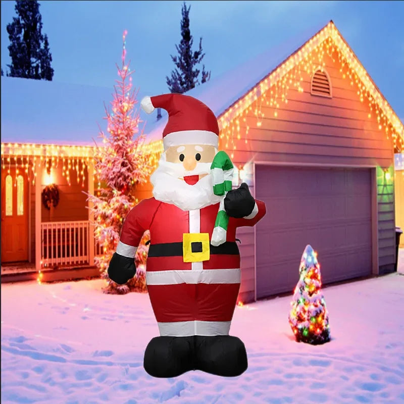 1pc Christmas Decoration Inflatable Toy Gift Snowman Penguin Built-in LED Lights Indoor Outdoor New Year Party DIY Garden Decor