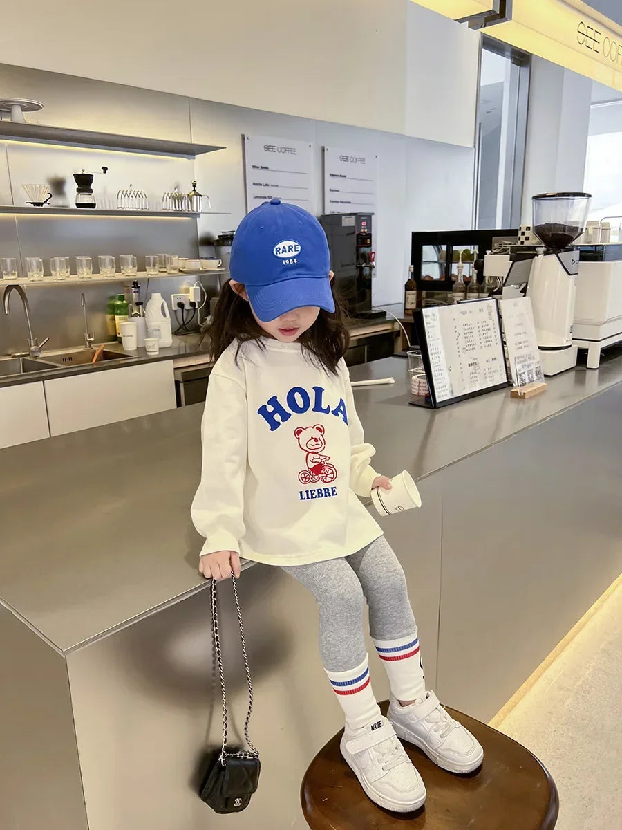 Autumn Children's Fashionable Sports Set Baby Girl Sweater