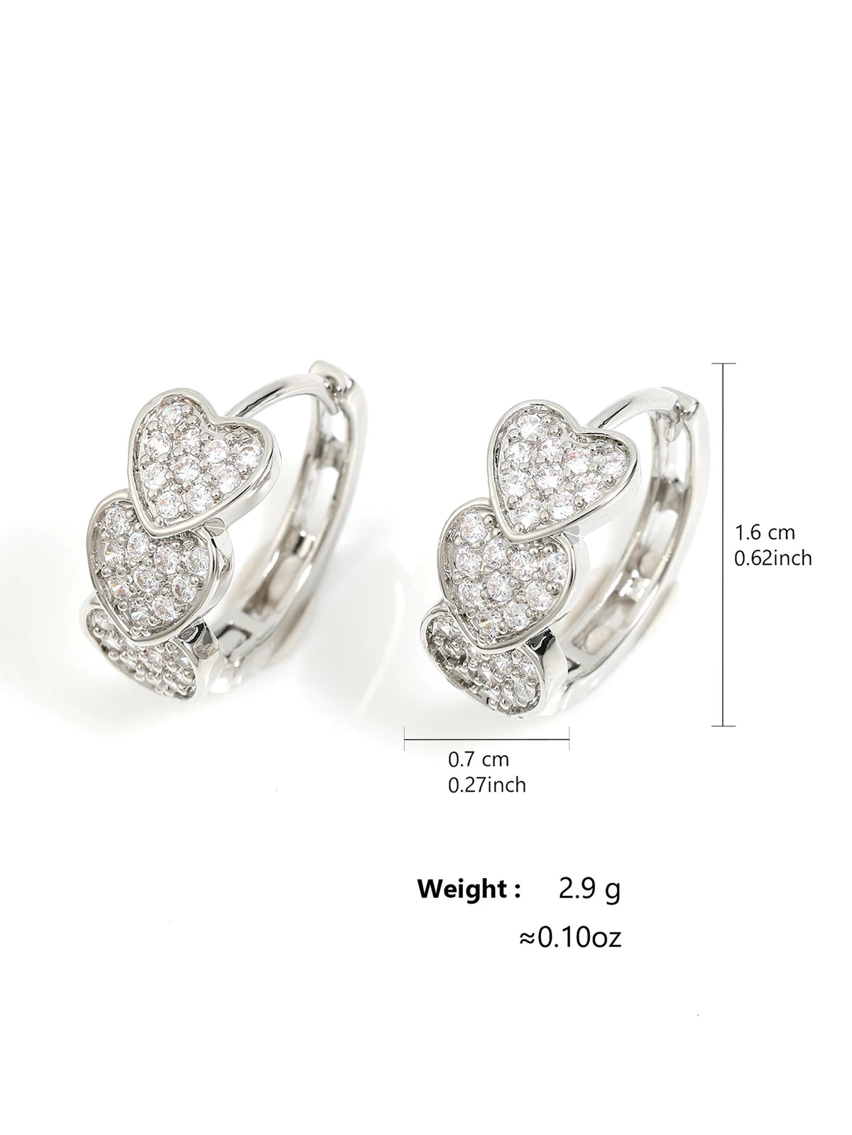 ZAKOL Korean Fashion Hoop Earring Inlaid Shiny Square Crystal Zircon Ear Accessories Party Jewelry for Women