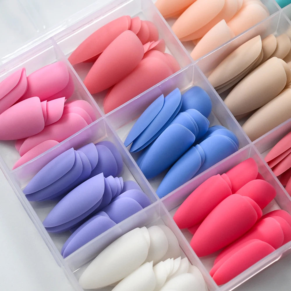 288Pcs Colorful Medium Almond False Nails Stiletto Full Cover Fake Nails Tips Extension Artificial Wearable Press On Nails