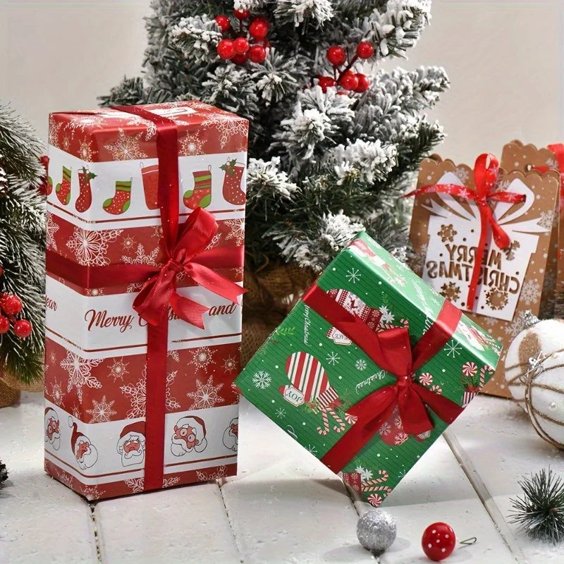 8-Pack Fashion 50x70cm Packaging Paper Snowman/Santa Claus Colorful Christmas Gift Packaging Craft DIY Gift Wrap Gift