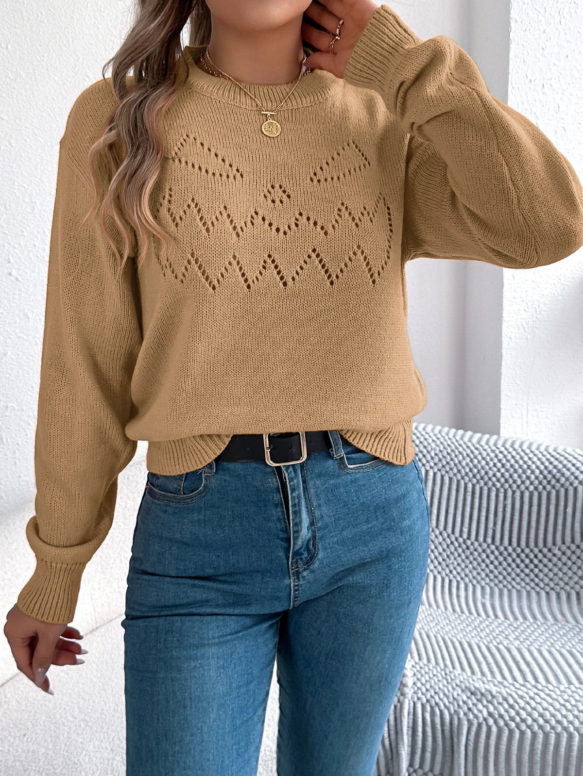 Halloween Women Sweaters for Autumn Winter Casual Solid Color Pumpkin Pattern Long Sleeve Knitted Pullover Tops Orange Khaki Red
