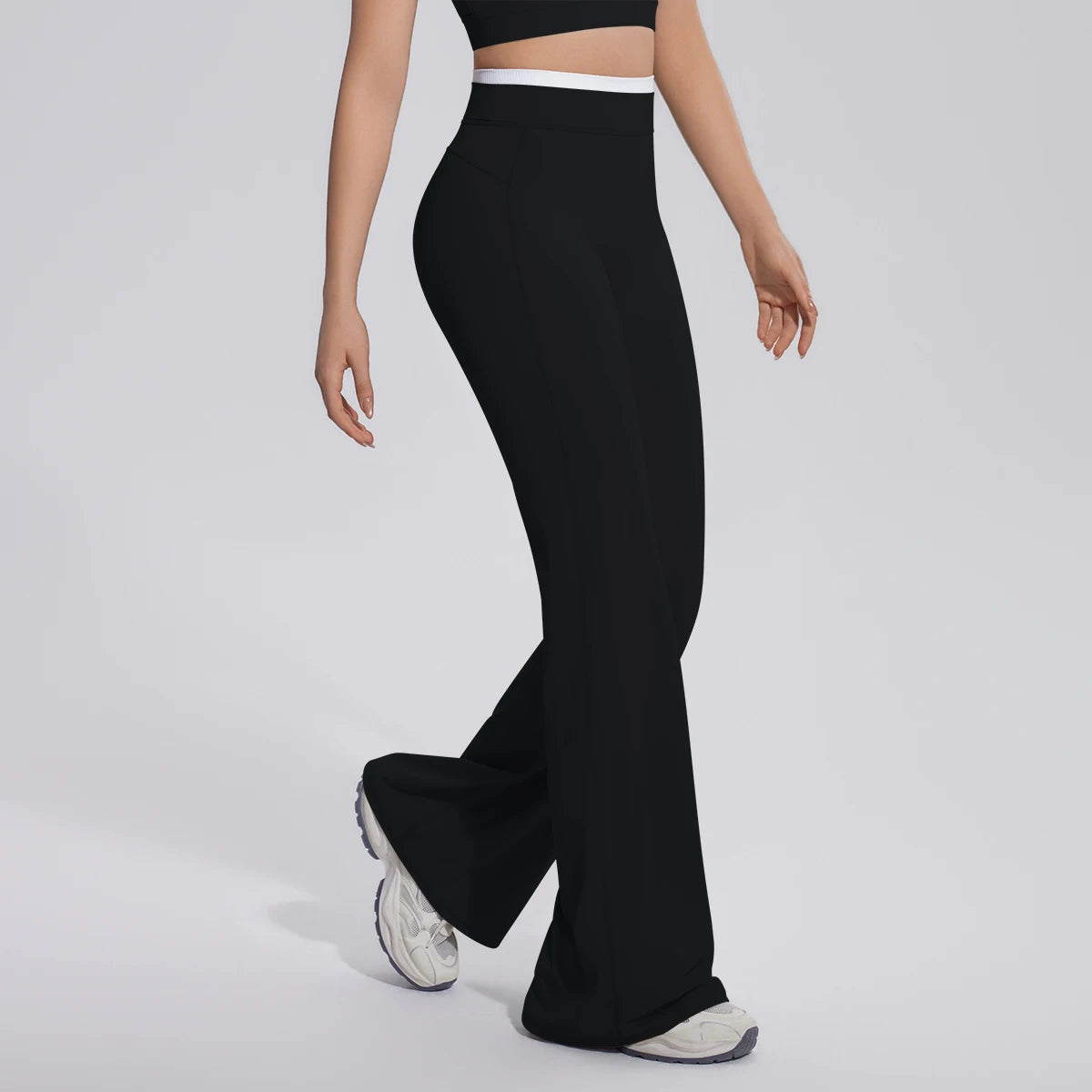 Rooftrellen Summer Woman Loose Breathable Yoga Wide Leg Pants Gym Running Quick Drying Yoga Pants High Stretch Bell-bottoms