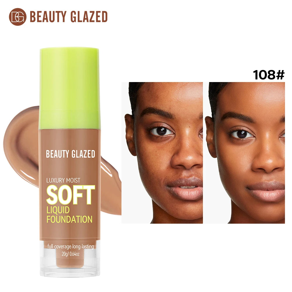 Beauty Glazed Full Coverage Matte Liquid Foundation Waterproof BB Cream Lasting Oil Control Long-lasting Natural Face Makeup