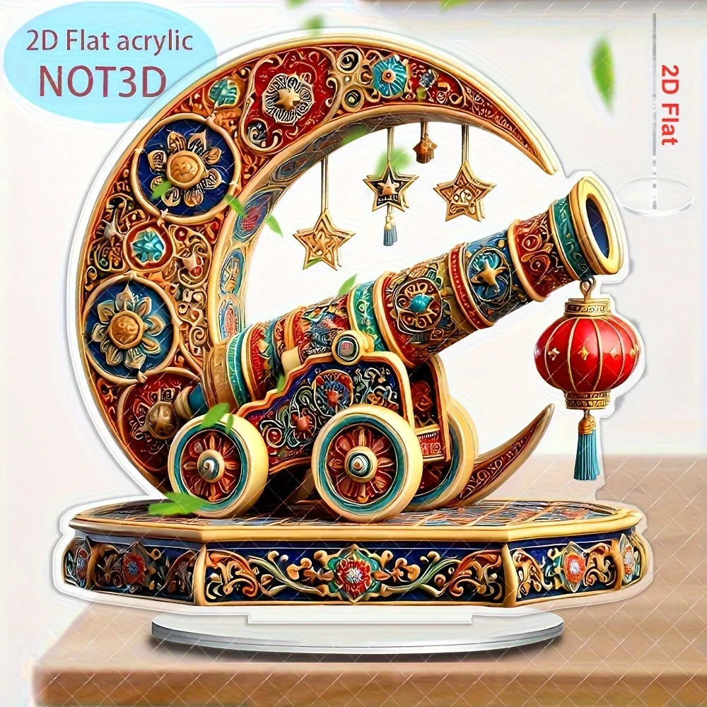 2026 Ramadan Acrylic Moon & Lantern Desktop Decor – Elegant Islamic Design