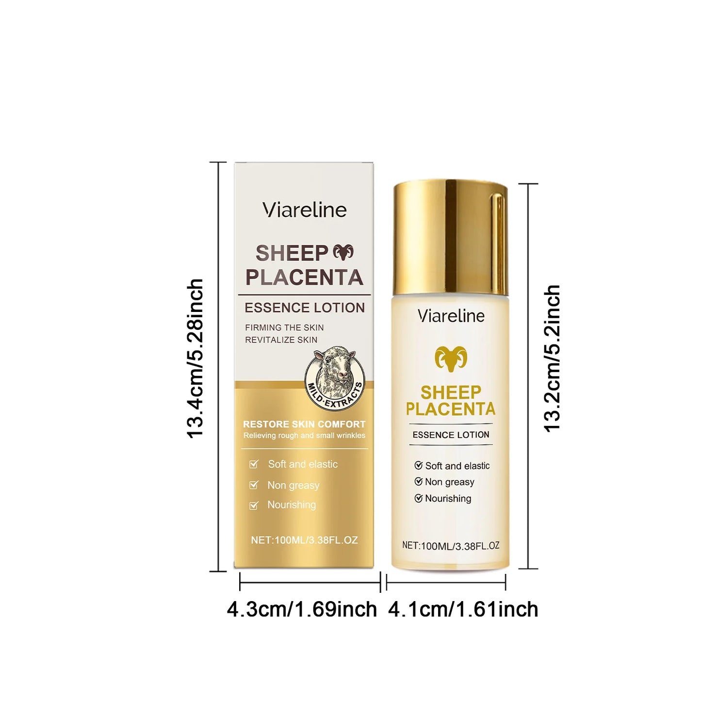 Viareline Sheep Placenta Face Lotion Daily Moisturizing Enhance Skin Elasticity Reduce Sagging Non-greasy Smoothing Face Cream