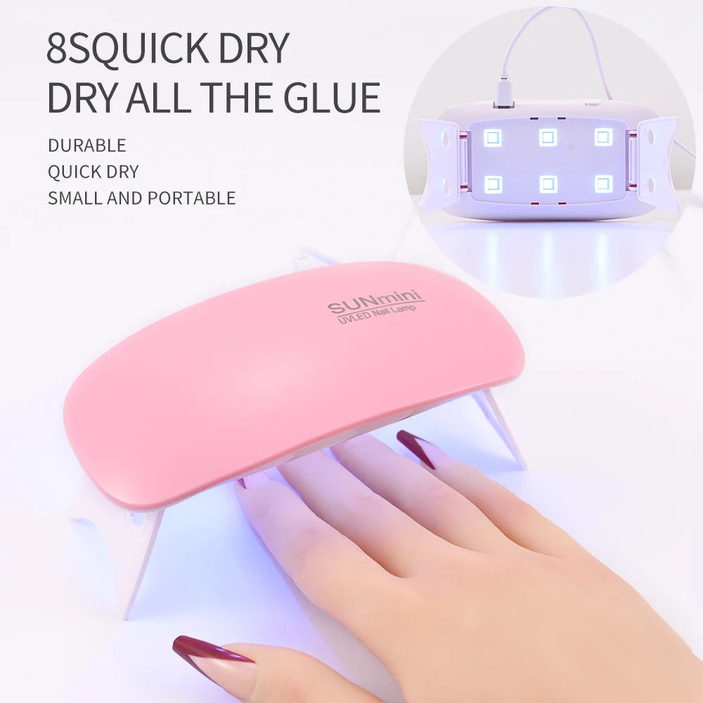 White UV LED Nail Lamp Machine Handheld Quick Drying Varnish Gel Polish Curing Nails Dryer USB Cable Nail Art Flashlight Pen