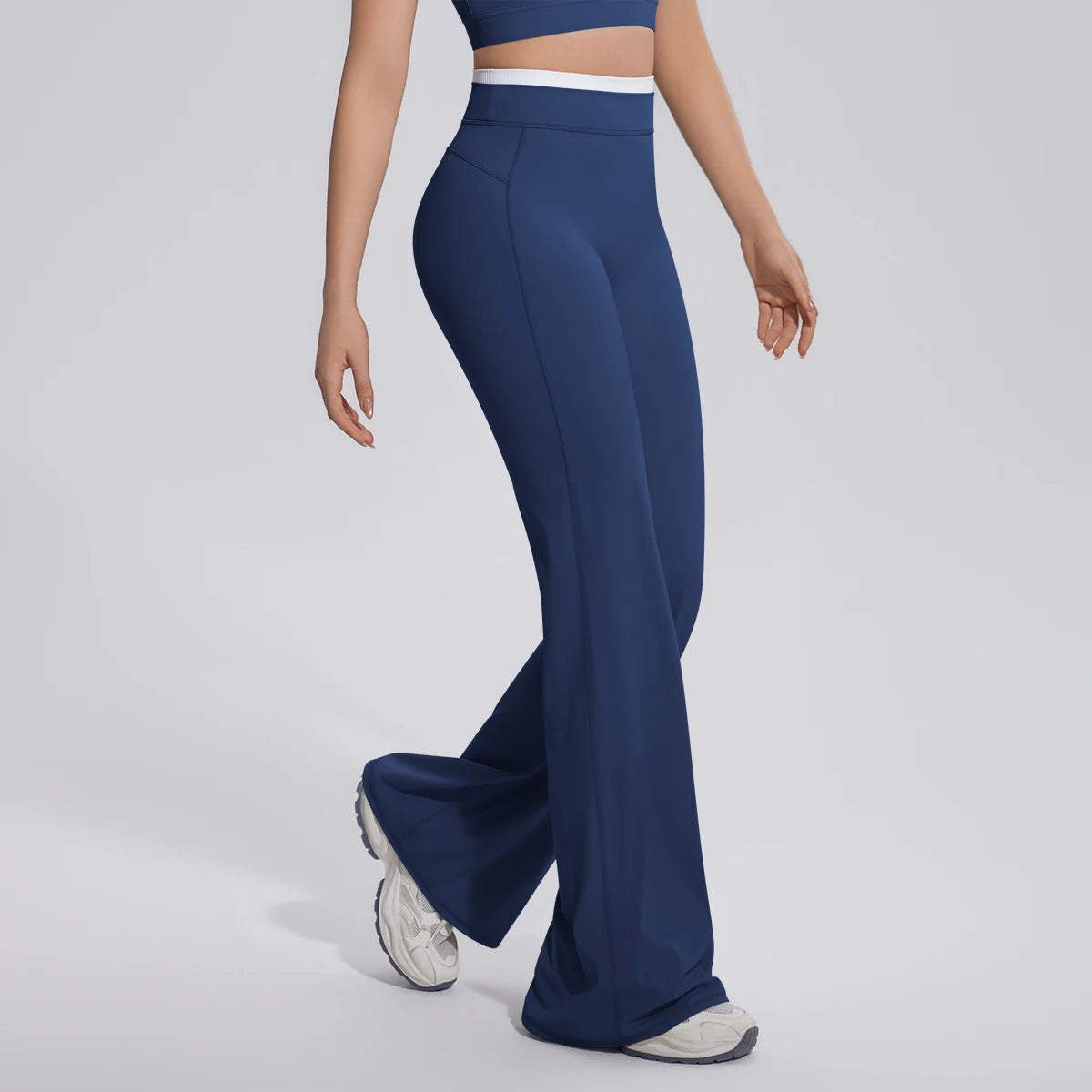 Rooftrellen Summer Woman Loose Breathable Yoga Wide Leg Pants Gym Running Quick Drying Yoga Pants High Stretch Bell-bottoms