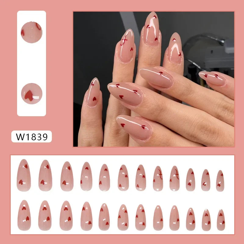 2026 Sweet Love Gradient French Press-On Nails – 24PCS Set