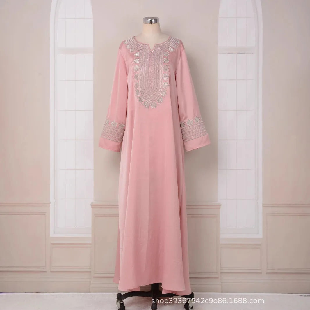 New arrival elegant Women's Dress MT064 Embroidered Long Robe for spring season, Ramadan, Eid celebrations