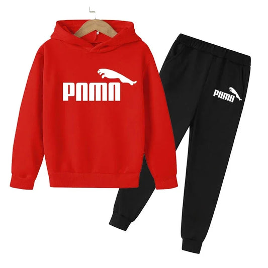 Kids Autumn Spring Trend Letter Print 2pcs Hoodie+Pants Tracksuits 2-13 Years Boys Girls Casual Outfits Children Clothes Sets