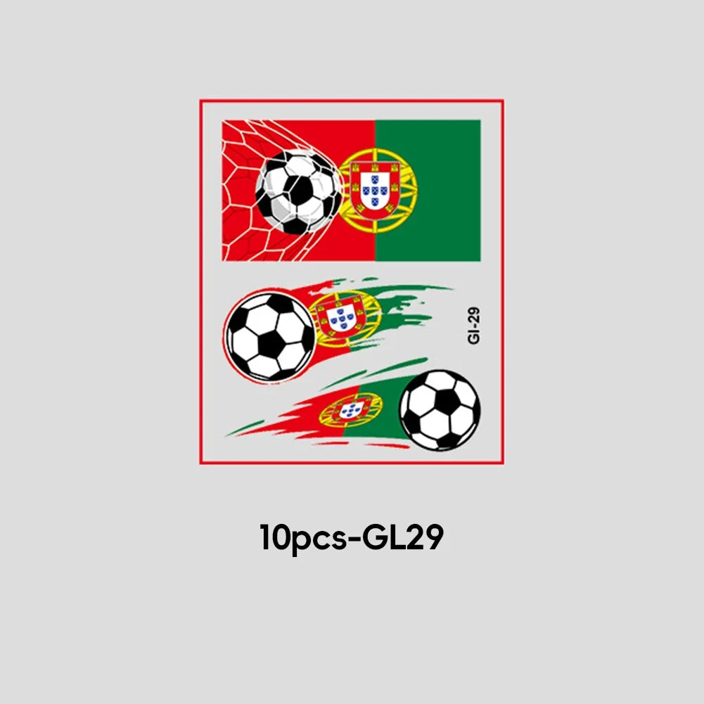Soccer Fan National Flag Face Tattoo Stickers - ملصقات وشم مؤقتة بأعلام الدول لمشجعي كرة القدم