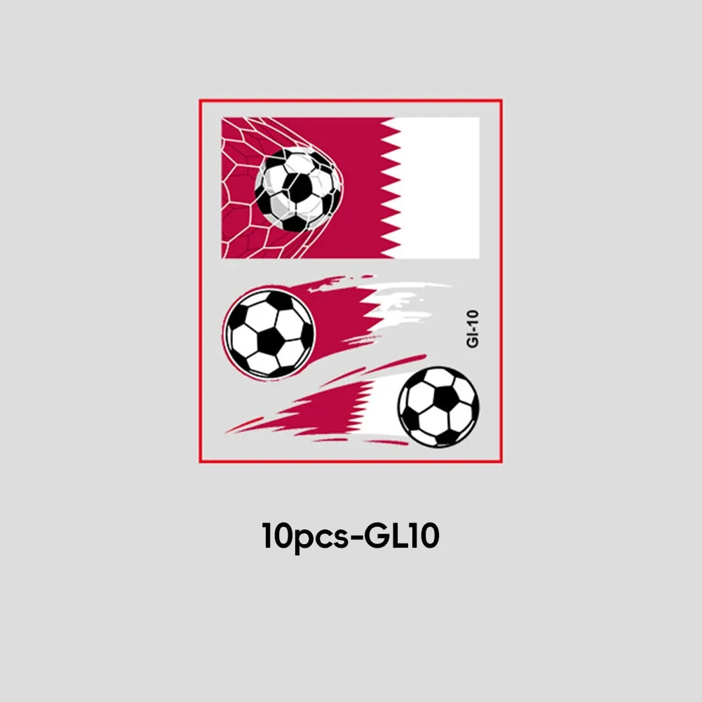 Soccer Fan National Flag Face Tattoo Stickers - ملصقات وشم مؤقتة بأعلام الدول لمشجعي كرة القدم