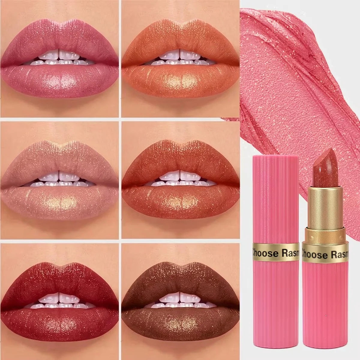Pearlescent Pink Glitter Velvet Lipstick