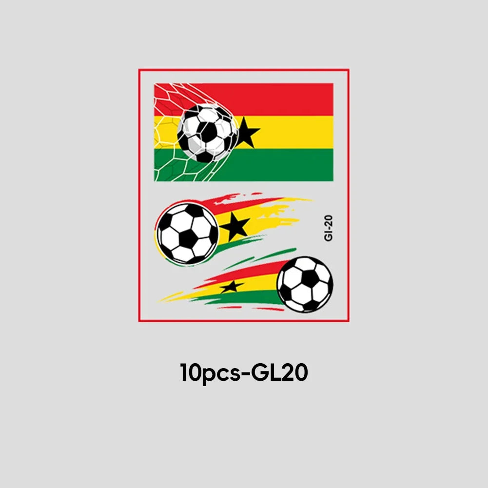 Soccer Fan National Flag Face Tattoo Stickers - ملصقات وشم مؤقتة بأعلام الدول لمشجعي كرة القدم