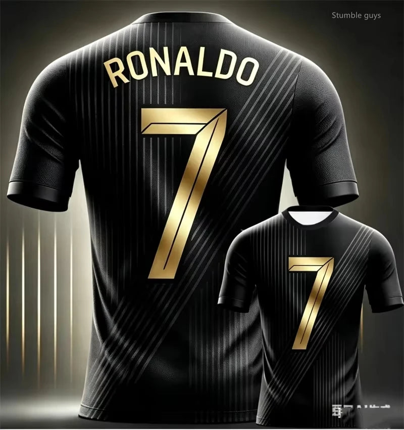 Kids Boys Summer Family Style Men s Lightweight Sports Ronaldo Soccer Short Sleeve T Shirt Casual Jersey Tee for Street Training